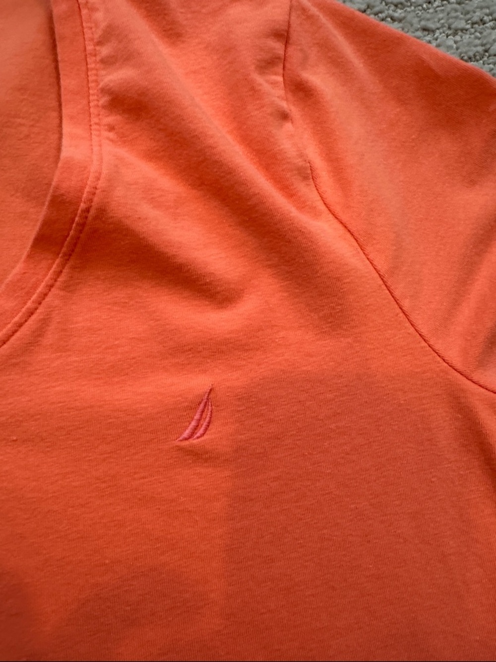 Nautica Women's V-Neck Tee in Orange - Picture 3 of 4